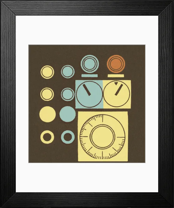 Framed Print : Gauges and Buttons