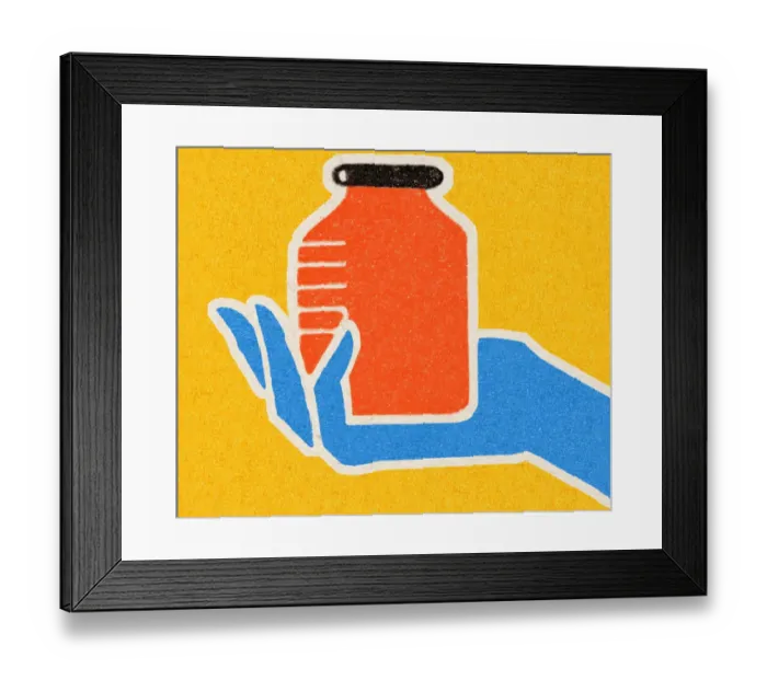 Framed Print : Hand Holding a Container Framed Print : Hand Holding a Container
