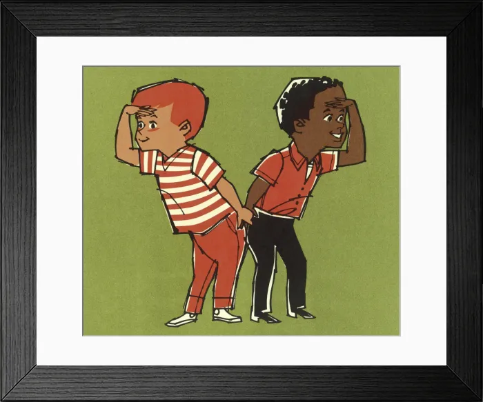Framed Print : Two Boys Looking Far Away Framed Print : Two Boys Looking Far Away