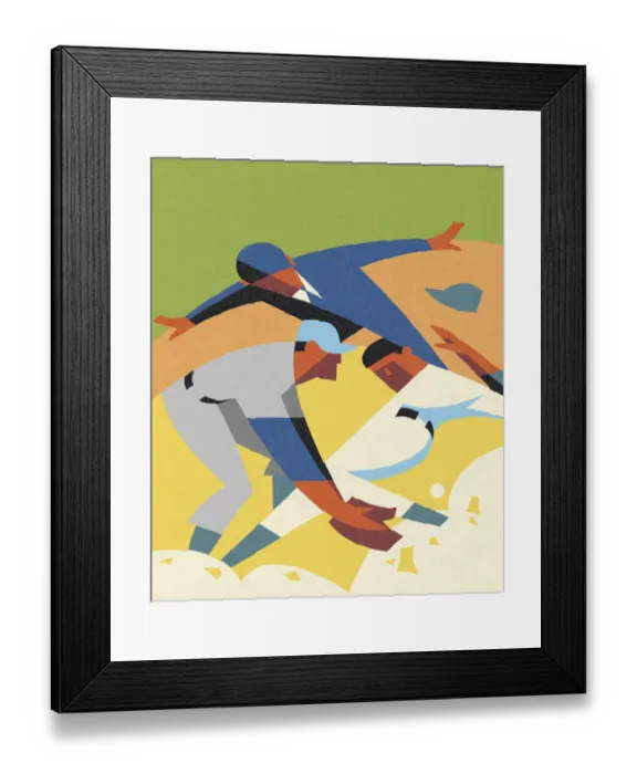 Framed Print : Stylized Baseball Game Framed Print : Stylized Baseball Game