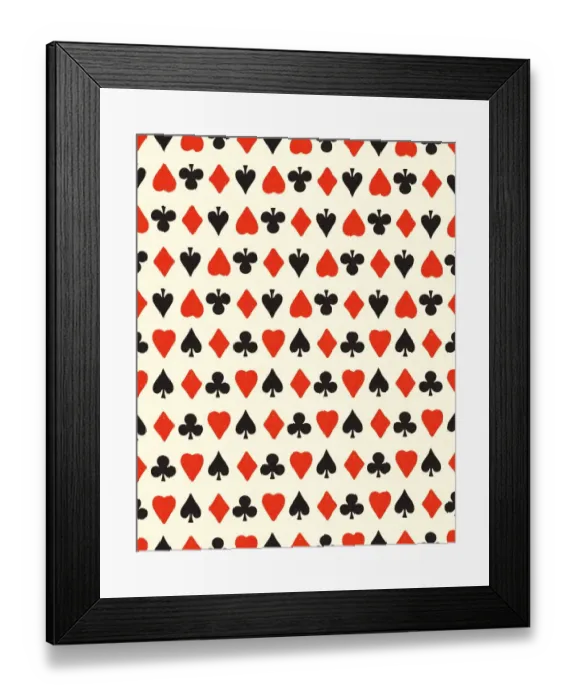 Framed Print : Playing Card Symbols