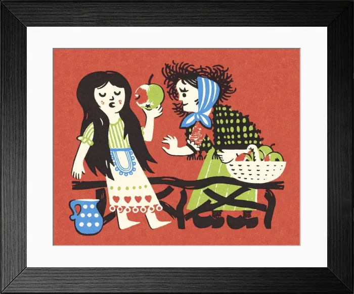 Framed Print : Snow White and Witch Framed Print : Snow White and Witch