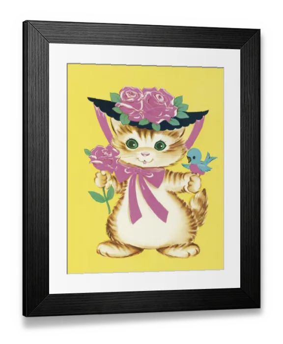 Framed Print : Kitten in hat