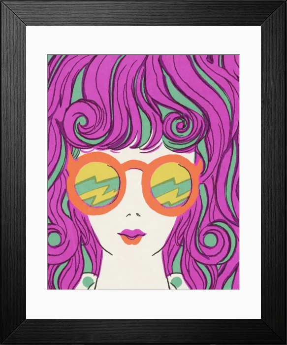 Framed Print : Mod Girl with Sunglasses Framed Print : Mod Girl with Sunglasses