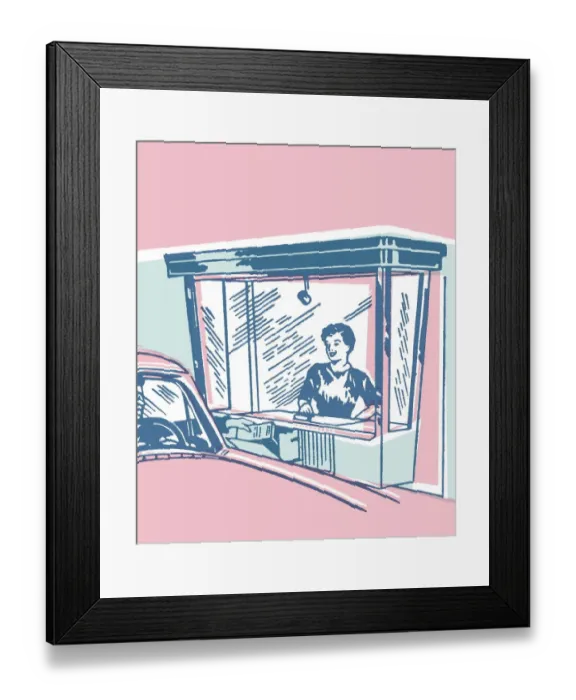 Framed Print : Drive Thru Bank Window Framed Print : Drive Thru Bank Window