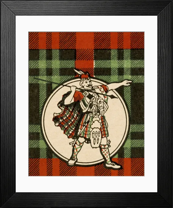 Framed Print : Scotsman Holding Spear and Pointing Framed Print : Scotsman Holding Spear and Pointing
