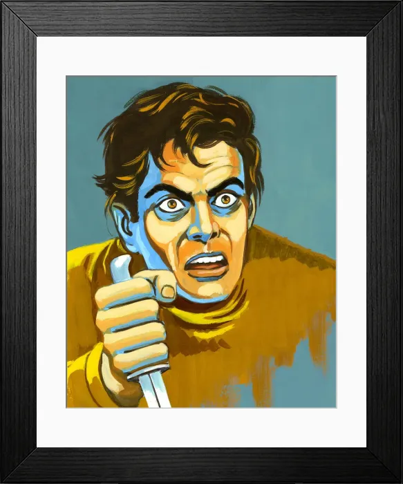 Framed Print : Scary Man Holding Knife Framed Print : Scary Man Holding Knife