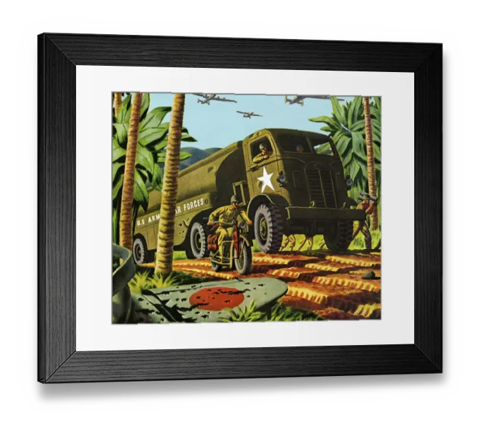 Framed Print : Military Vehicles in the Jungle Framed Print : Military Vehicles in the Jungle