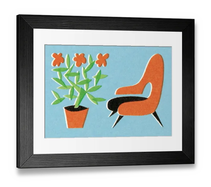 Framed Print : Chair and plant Framed Print : Chair and plant