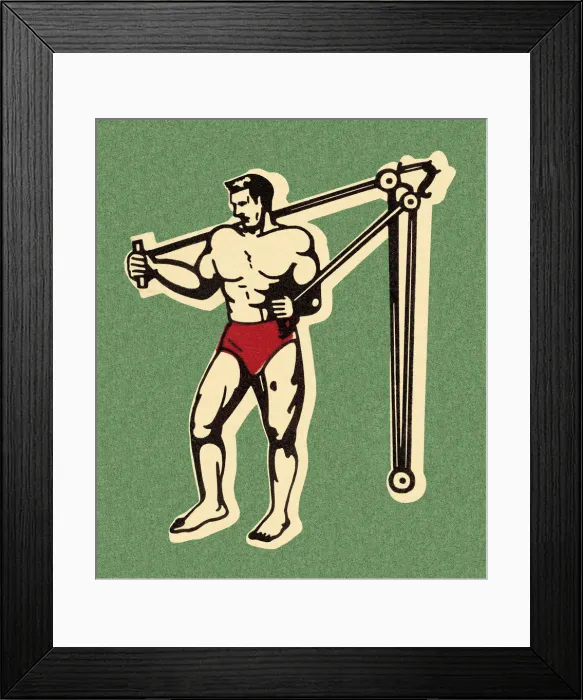 Framed Print : Muscle Man Working Out Framed Print : Muscle Man Working Out