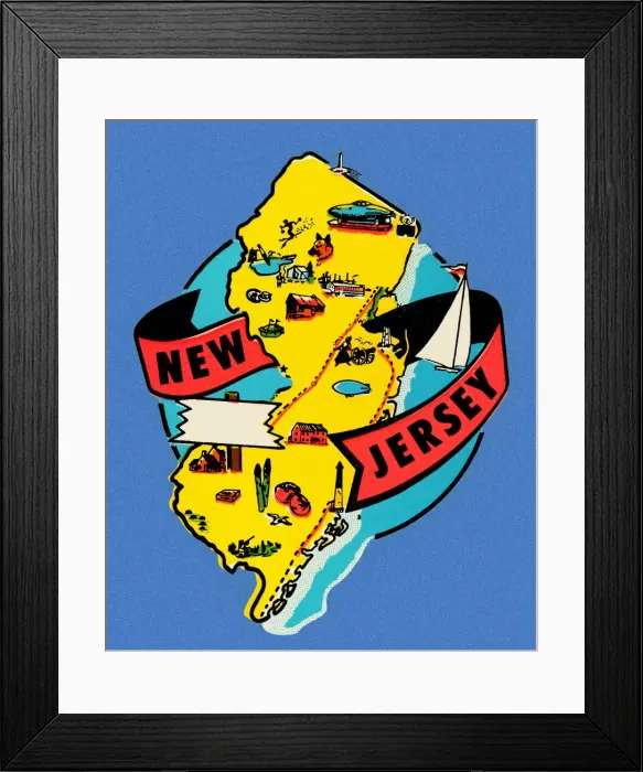Framed Print : State of New Jersey Framed Print : State of New Jersey