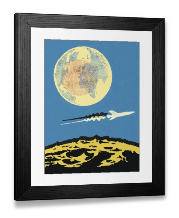 Framed Print : Rocket in Space Framed Print : Rocket in Space