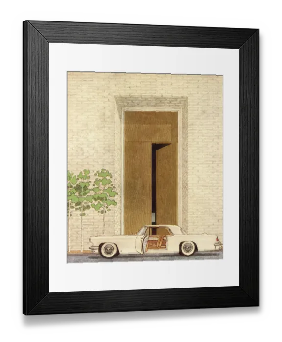 Framed Print : Car with an Open Door in front of Open Door Framed Print : Car with an Open Door in front of Open Door