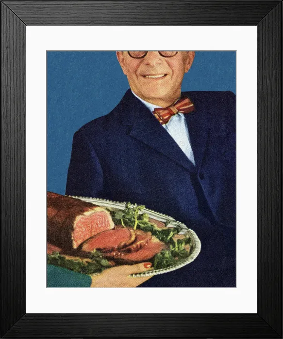 Framed Print : Man With Roast Beef Framed Print : Man With Roast Beef