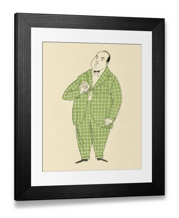 Framed Print : Man Wearing Checked Suit Framed Print : Man Wearing Checked Suit