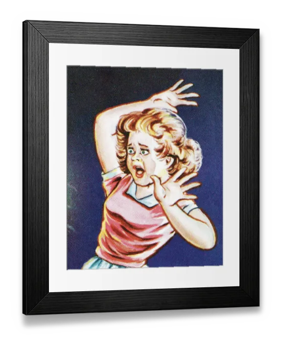 Framed Print : Frightened girl Framed Print : Frightened girl