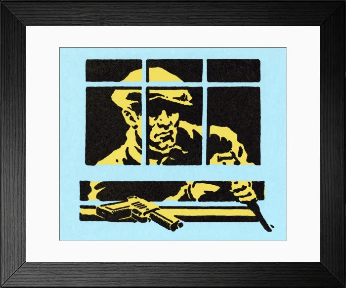 Framed Print : Burglar Breaking Into House Framed Print : Burglar Breaking Into House
