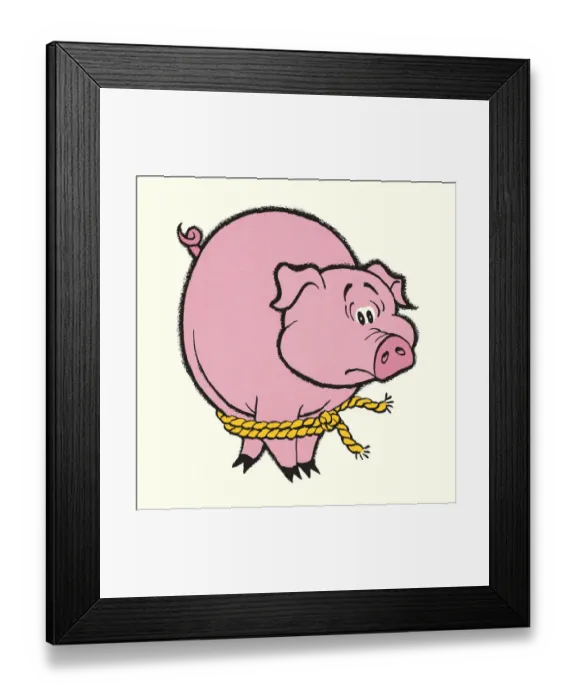 Framed Print : Tied Up Pig Framed Print : Tied Up Pig