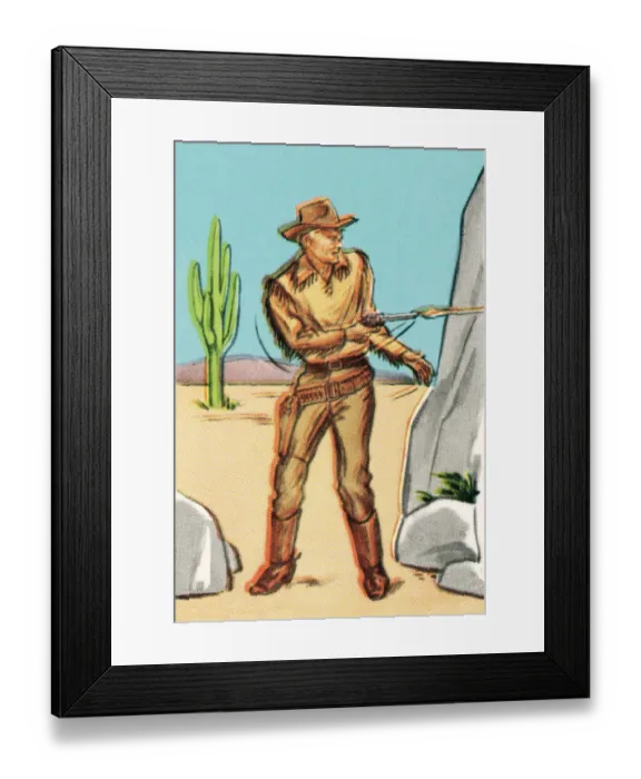 Framed Print : Cowboy with gun Framed Print : Cowboy with gun