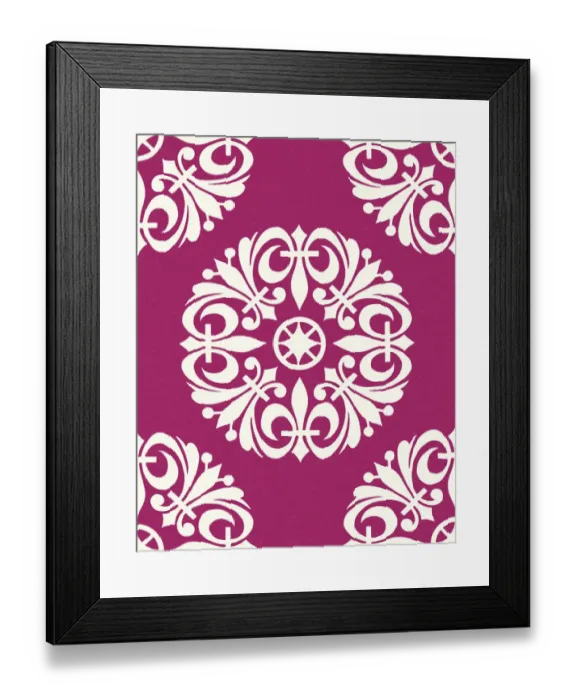 Framed Print : Fleur De Lis Pattern on Pink Background Framed Print : Fleur De Lis Pattern on Pink Background