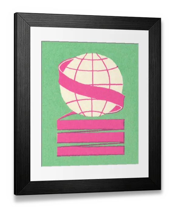 Framed Print : Ribbon Wrapped Around a Globe Framed Print : Ribbon Wrapped Around a Globe