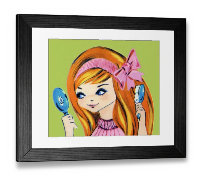 Framed Print : Girl Brushing Her Hair Framed Print : Girl Brushing Her Hair