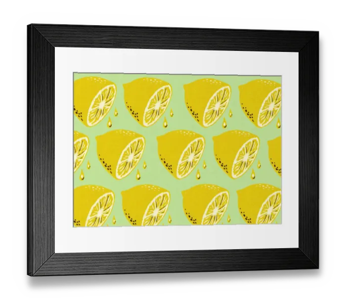 Framed Print : Lemon Halves Pattern