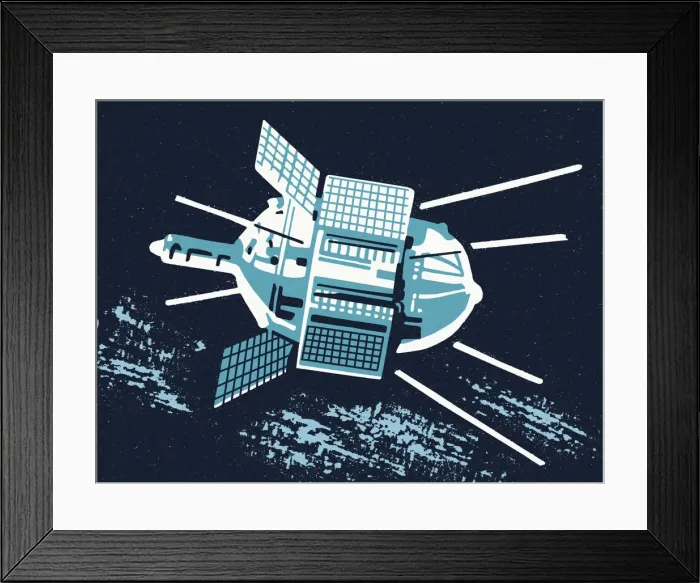 Framed Print : Satellite in Space Framed Print : Satellite in Space