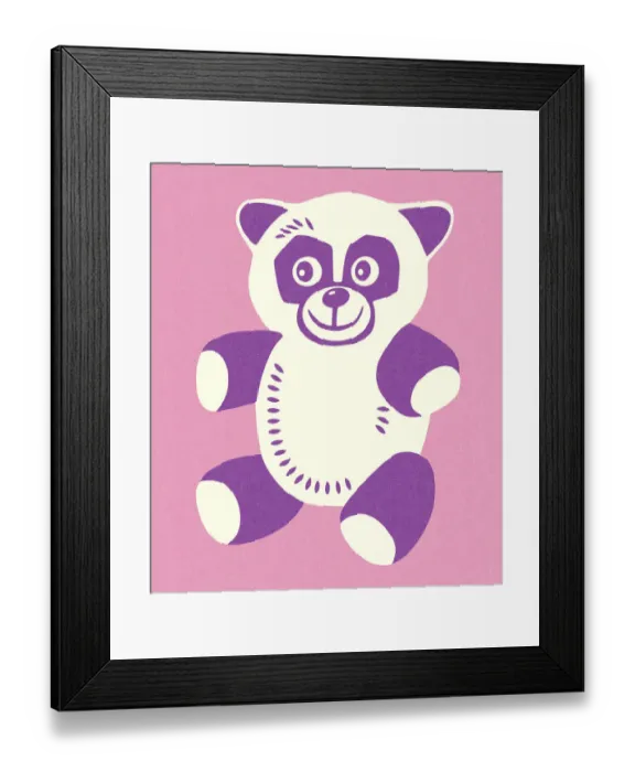 Framed Print : Purple Panda Bear Framed Print : Purple Panda Bear