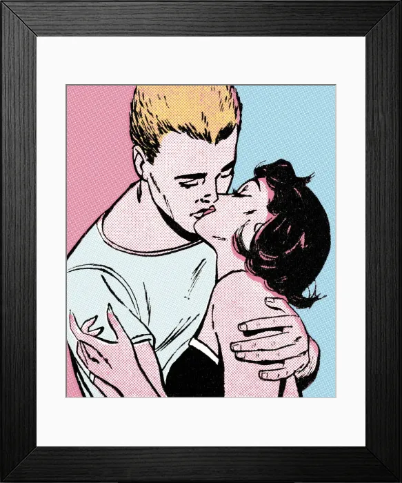 Framed Print : Couple kissing Framed Print : Couple kissing