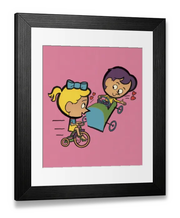 Framed Print : Children Flirting While Playing Framed Print : Children Flirting While Playing