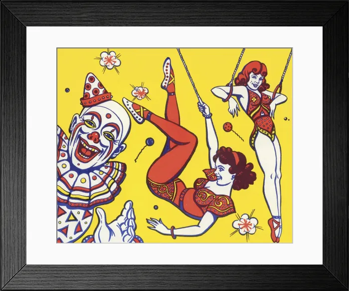 Framed Print : Clown and Trapeze Artists Framed Print : Clown and Trapeze Artists