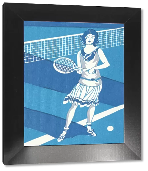 Flapper Woman Playing Tennis