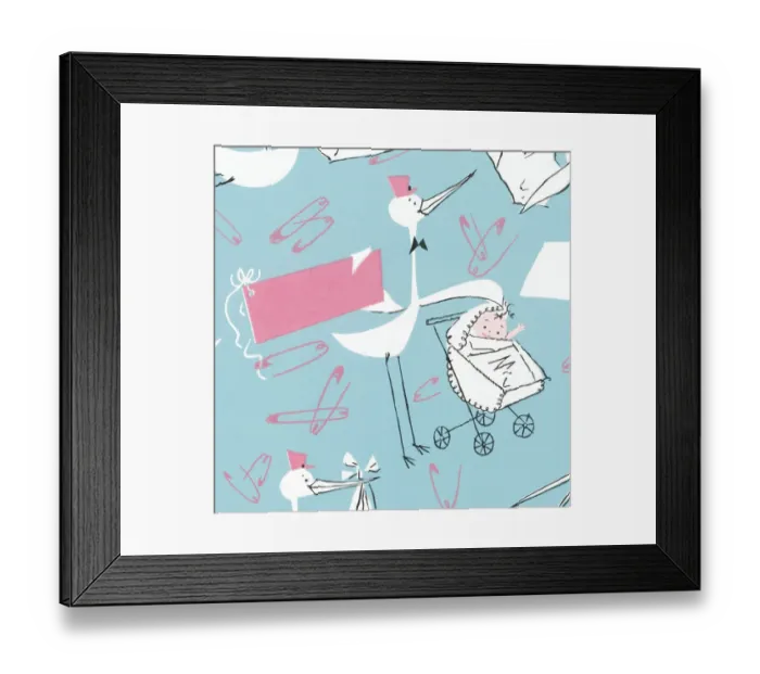 Framed Print : Stork delivery pattern Framed Print : Stork delivery pattern