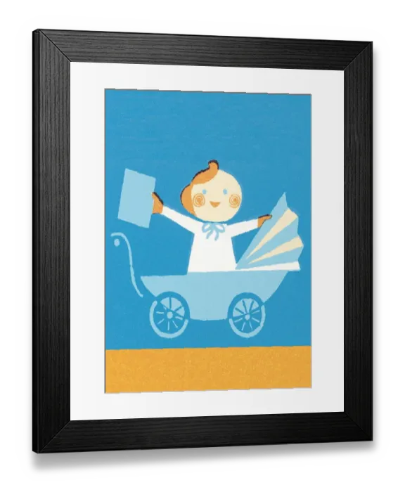 Framed Print : Baby in pram Framed Print : Baby in pram