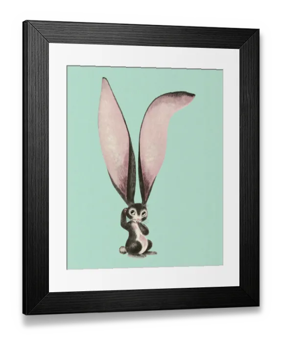 Framed Print : Rabbit with Huge Ears Framed Print : Rabbit with Huge Ears