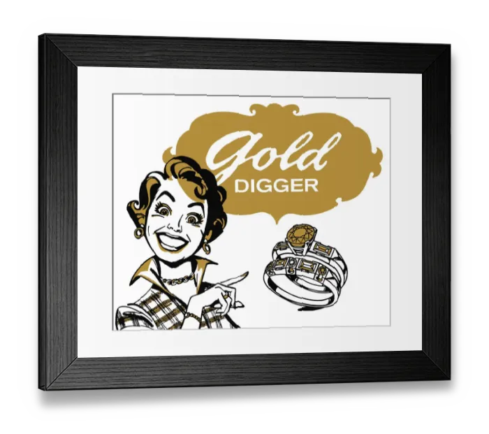 Framed Print : Gold Digger Woman Framed Print : Gold Digger Woman
