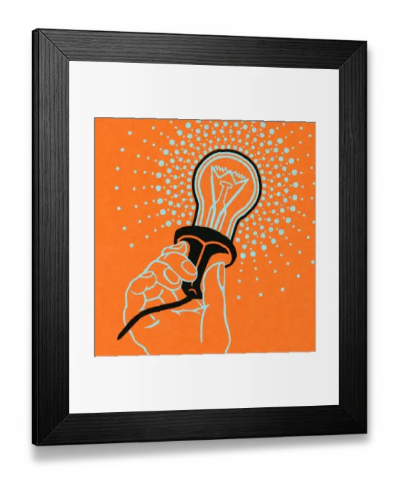 Framed Print : Hand Holding Light Bulb Framed Print : Hand Holding Light Bulb