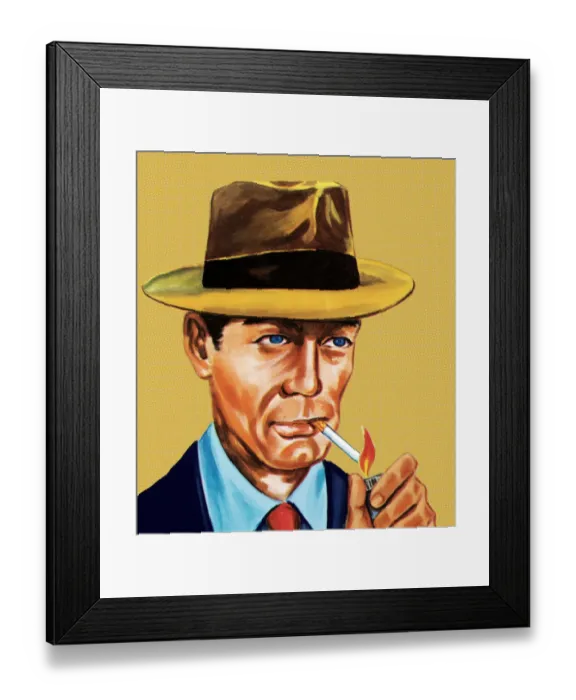 Framed Print : Man smoking