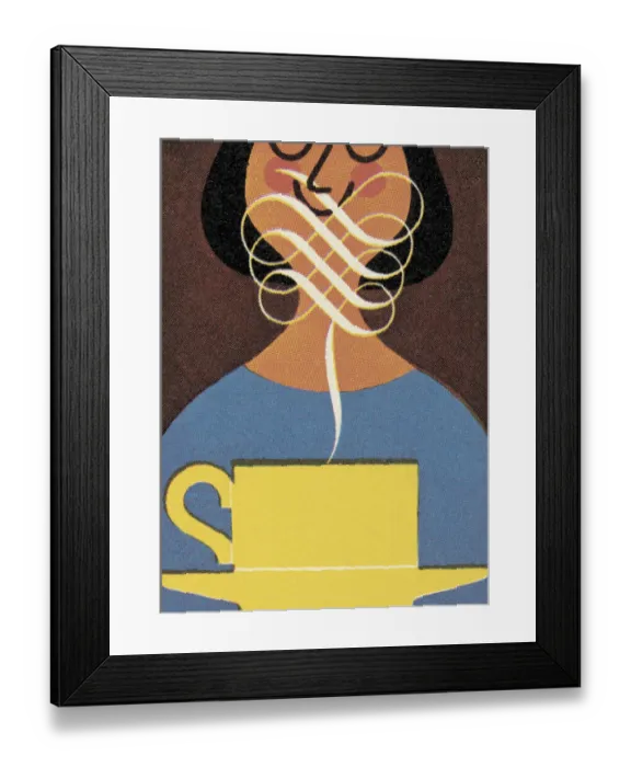 Framed Print : Woman with Coffee Cup Framed Print : Woman with Coffee Cup