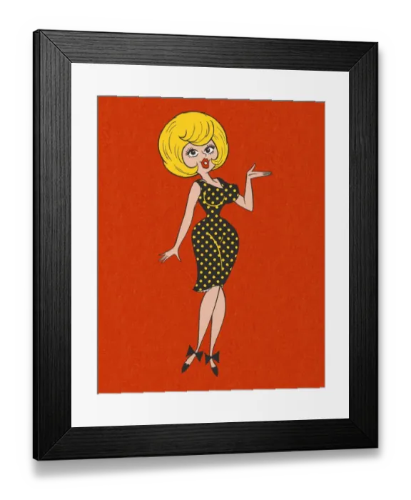 Framed Print : Woman Wearing a Polka Dot Dress Framed Print : Woman Wearing a Polka Dot Dress