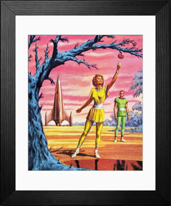 Framed Print : Woman Reaching for Apple Framed Print : Woman Reaching for Apple