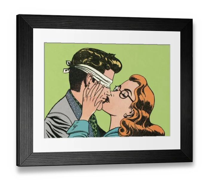 Framed Print : Blindfold kiss Framed Print : Blindfold kiss