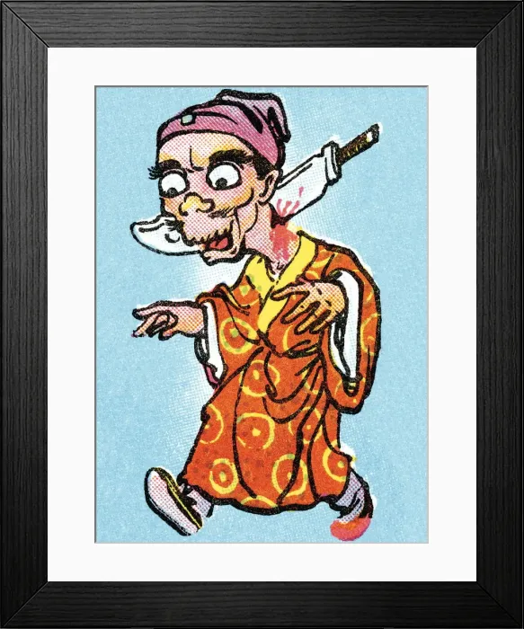Framed Print : Man with knife through his head Framed Print : Man with knife through his head