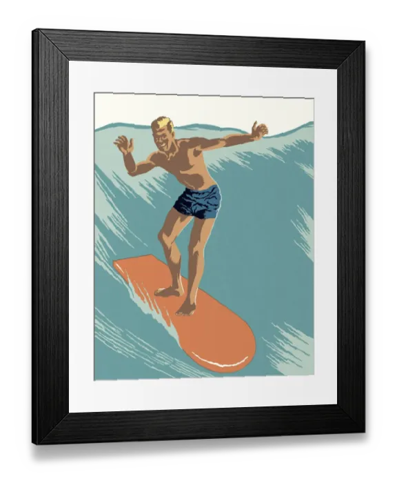 Framed Print : Man Surfing Framed Print : Man Surfing