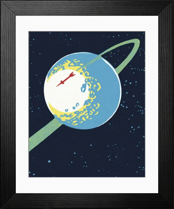 Framed Print : Spacecraft Orbiting a Planet Framed Print : Spacecraft Orbiting a Planet