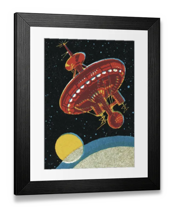 Framed Print : Satellite in Outer Space Framed Print : Satellite in Outer Space