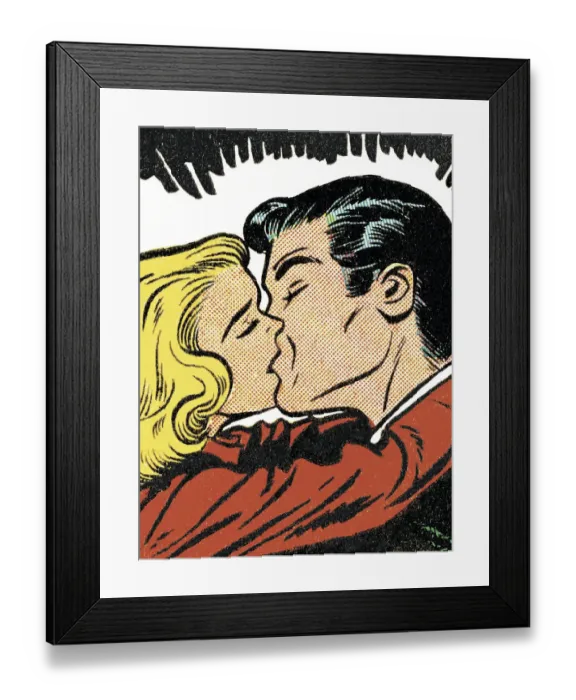 Framed Print : Couple Kissing