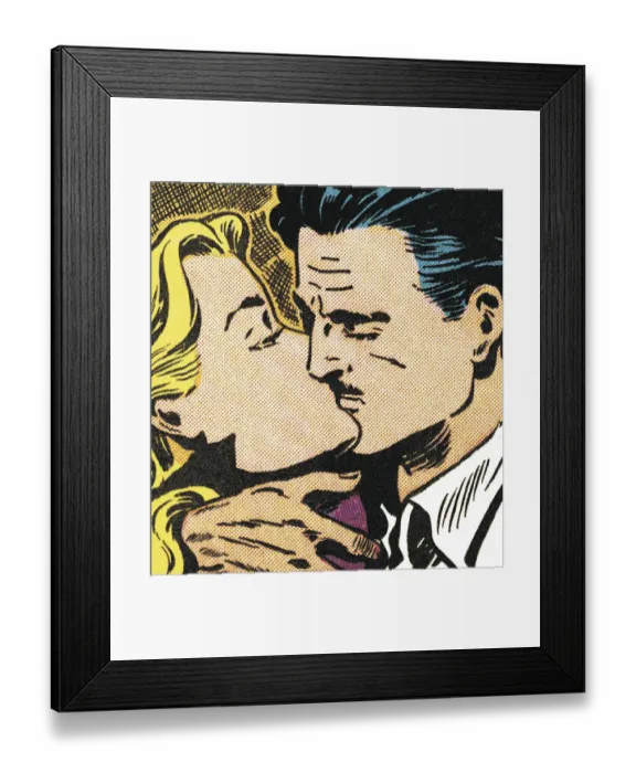 Framed Print : Couple Kissing Framed Print : Couple Kissing