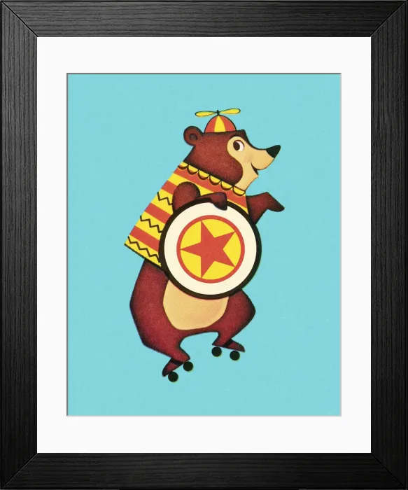 Framed Print : Roller Skating Bear Framed Print : Roller Skating Bear